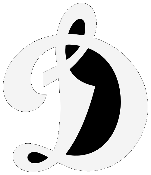 monogram D monochrome white