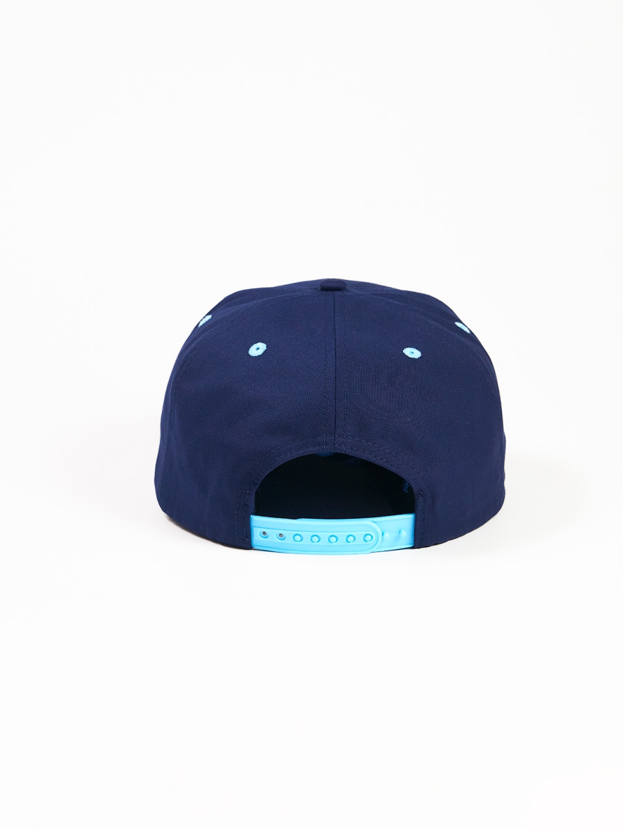 Бейсболка с прямым козырьком тёмно-синяя — фото 4