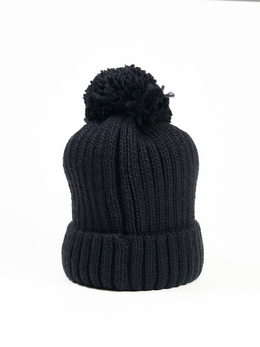 Шапка с помпоном чёрная — фото 3