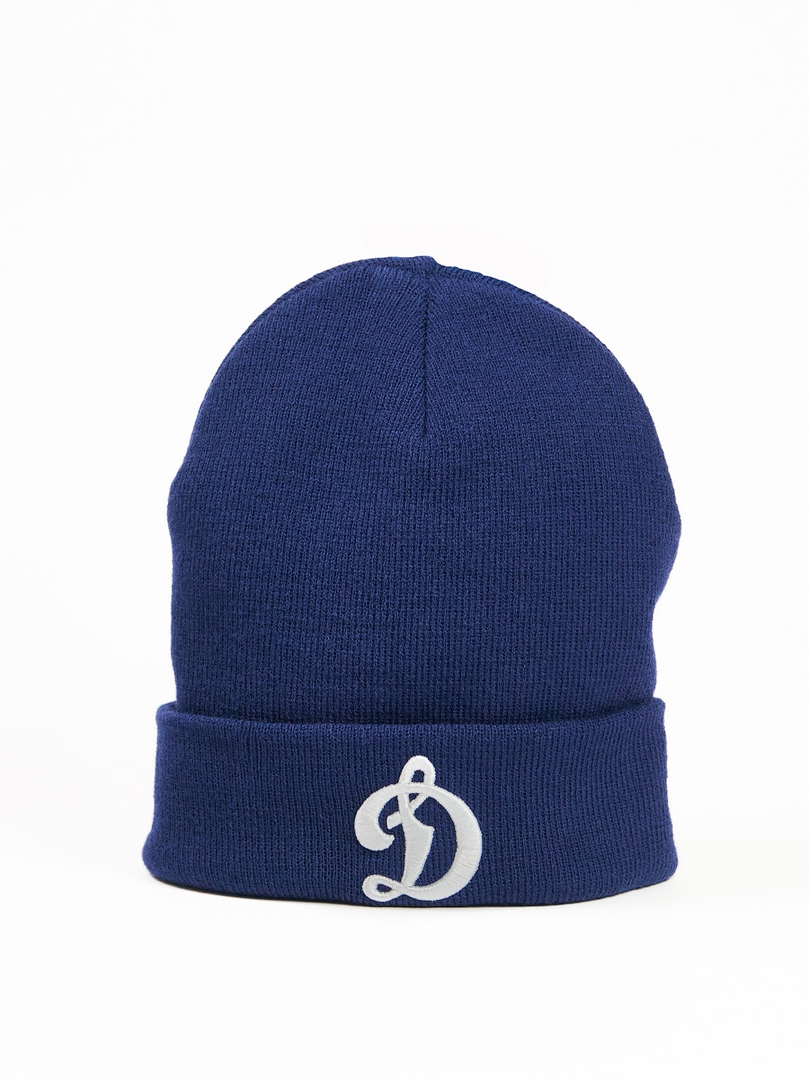 Шапка с подворотом тёмно-синяя