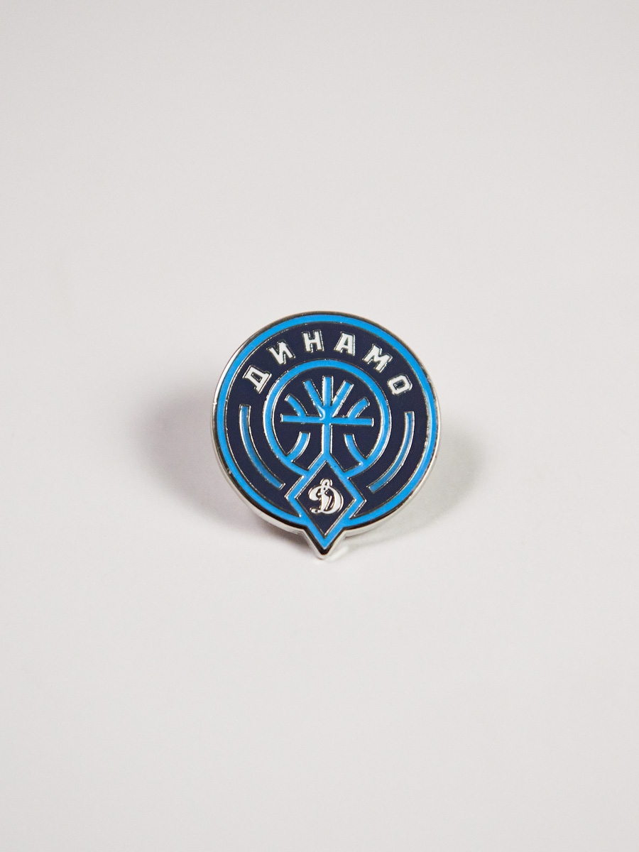 Значок металлический, круглый,синий