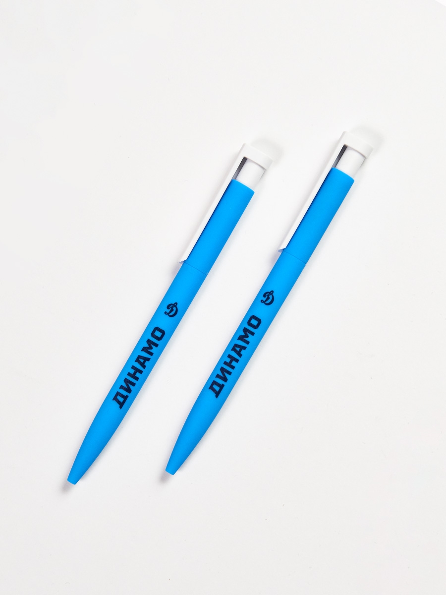 Ручка шариковая автоматическая, голубой корпус — фото 2