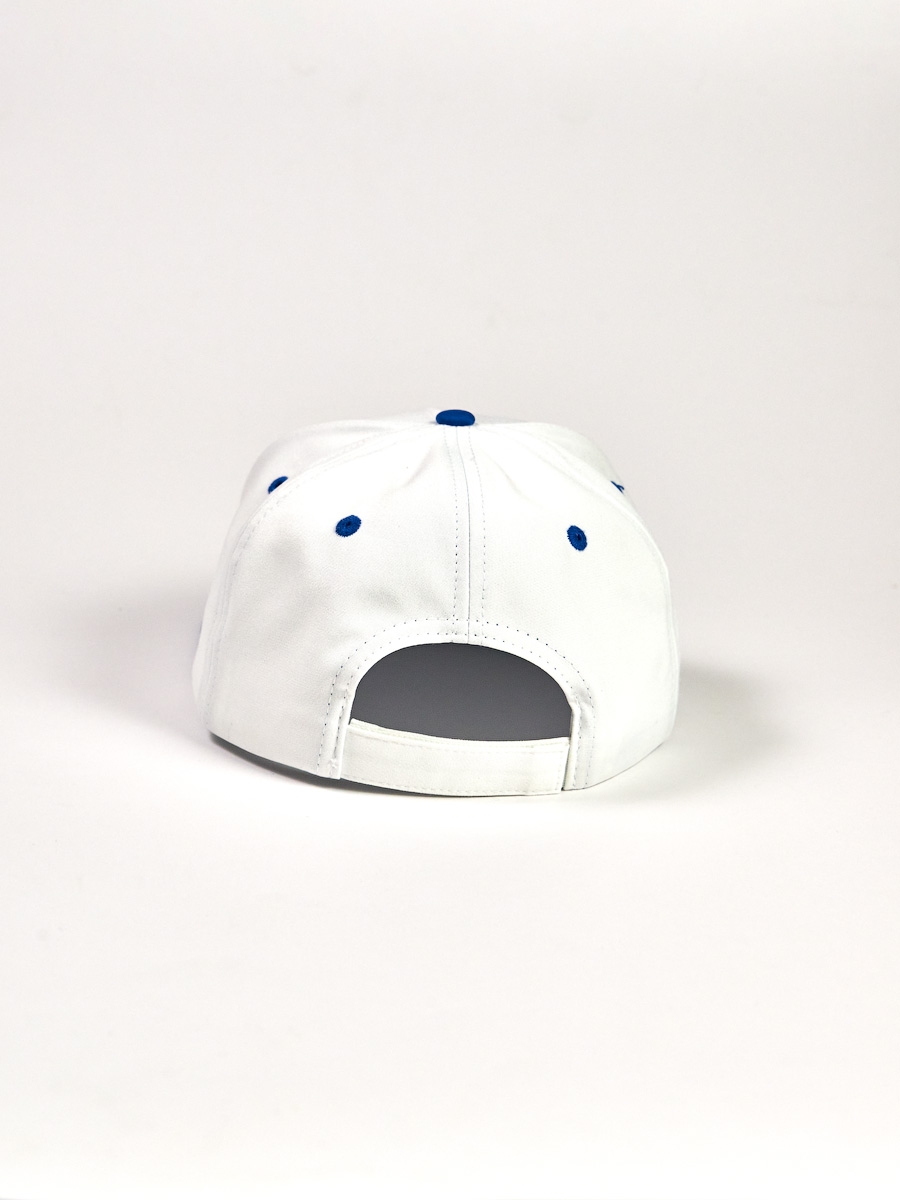 Бейсболка с прямым козырьком бело-синяя — фото 3