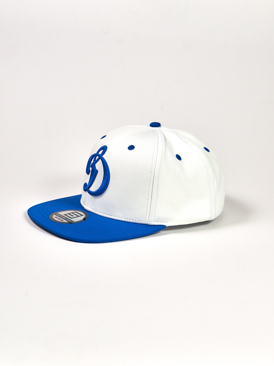 Бейсболка с прямым козырьком бело-синяя — фото 5