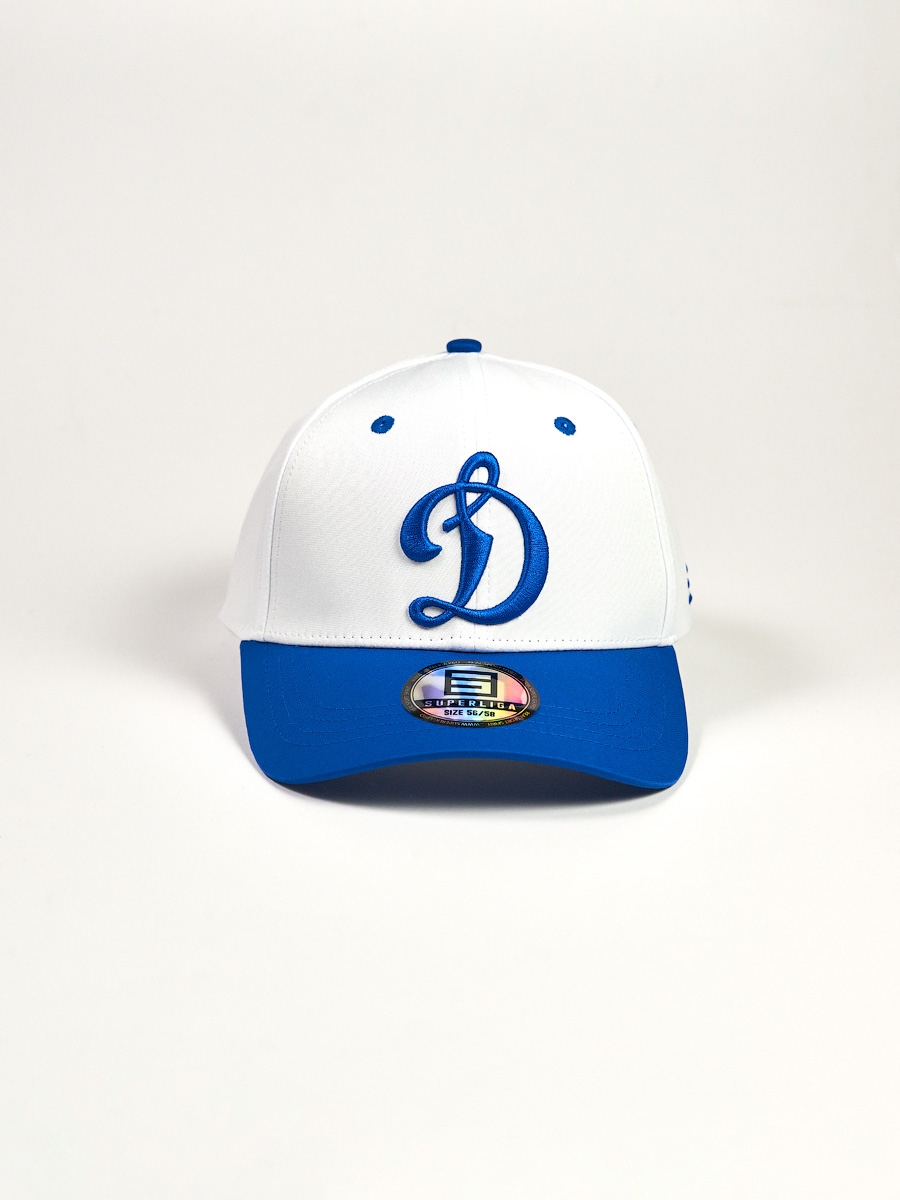 Бейсболка бело-синяя