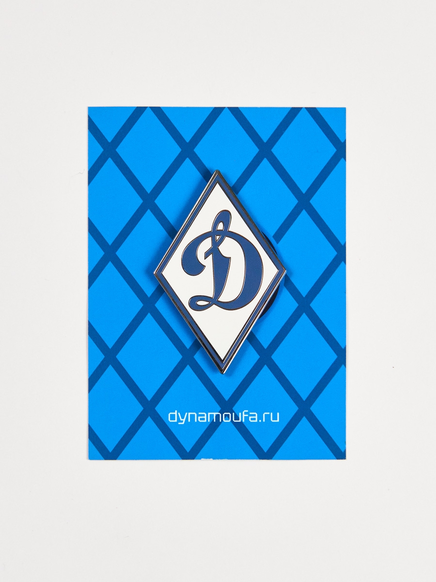 Магнит металлический с логотипом Общества «Динамо» белый, ромб — фото 2